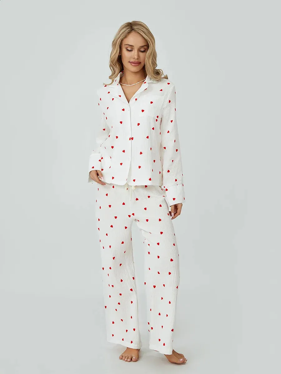 Women's Soft Cotton Pajama Set - Plus Size 2-Piece Button-Down Lounge Set (XL-3XL)