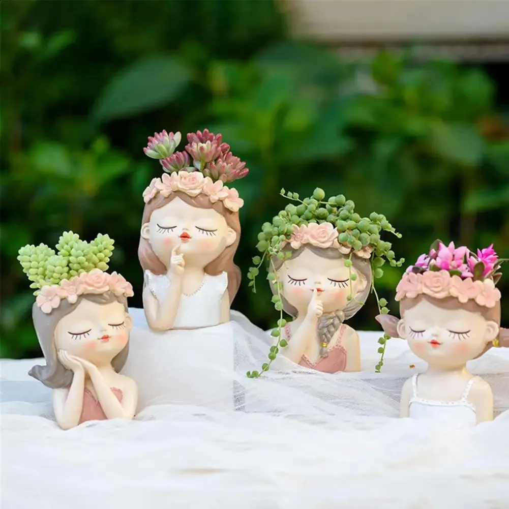 Resin Flower Pot Fairy Garden Planter: Cute Face Design Succulent Cactus  Container With Drainage, Decorative Figurine, Indoor/Outdoor Use From  Wealdstore, $17.17 | DHgate.Com, image size:1001x1001