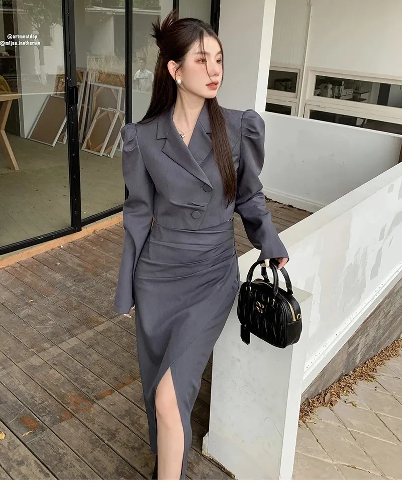 スーツ・フォーマル・ドレス PUFF CHECK JACKET WITH SKIRT PANTS 75853699b_17_d_500.jpg