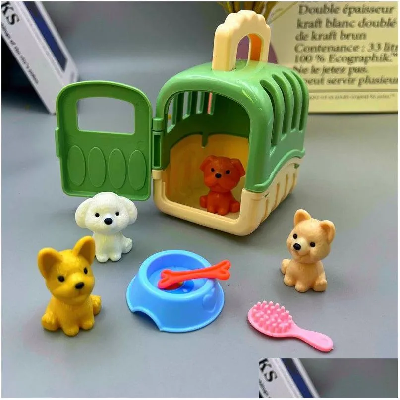 Kids Puppy Play House Set Toy Dog with Cage, Pretend Play Pet Scene for  Boys Girls, Fun Educational Gift, Role Play Share