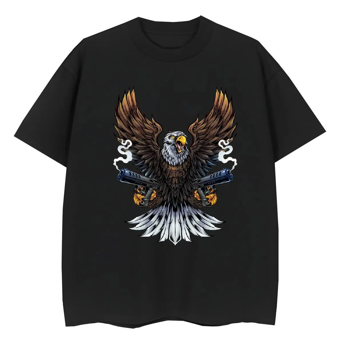 Camiseta De Hip Hop Para Hombres Diseño De Águila Blanca Negra, 230 G De  Algodón, Manga Corta, Cuello O, Ropa De Calle De 16,66 € | DHgate, image size:1200x1200