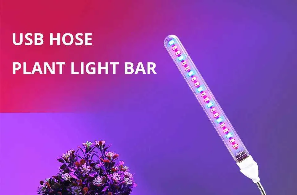 USB 5V LED Plant Growth Lamp Full Spectrum Flexible LED Phyto Light for ...