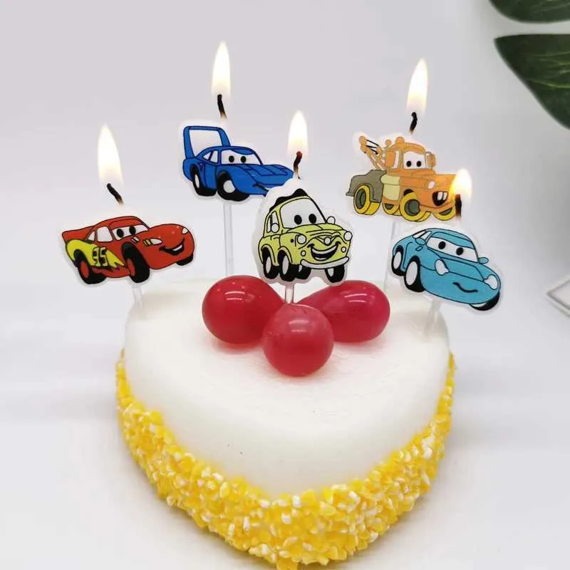 Lot De 13 Bougies Anniversaire Thème Voiture De Course - 12 Bougies Noir/blanc + 1 Chiffre 3, Hauteur 9,4 Cm, Cire Paraffine