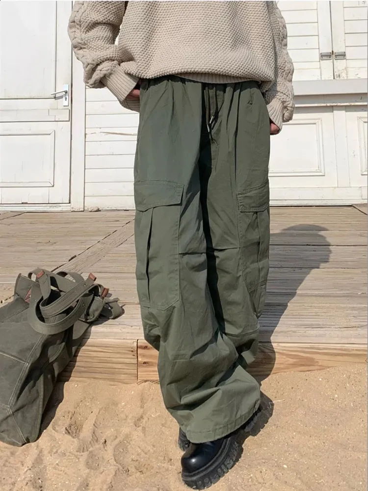 Shop Parachute Men's Wide Baggy Cargo Pants Men Quick... | DHgate.Com