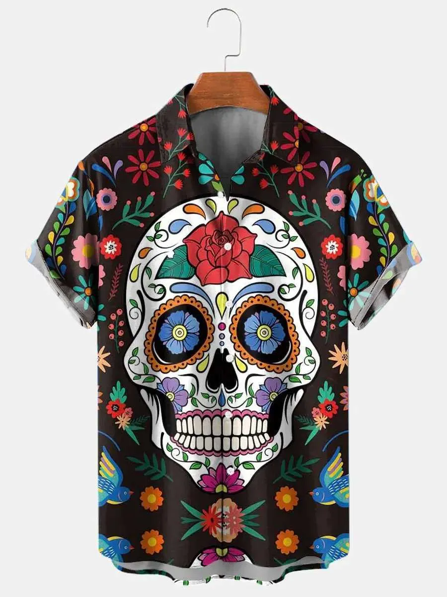 3D Gedrucktes Sugar Skull Hawaiihemd Für Herren – Lässiges Kurzarm Polo Im  Streetwear Stil Von 8,57 € | DHgate, image size:900x1200