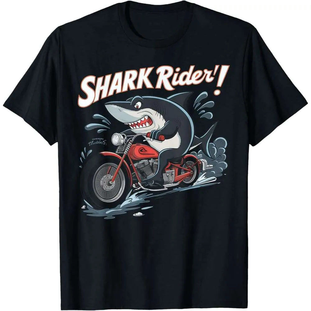 【oan】Grand Motorcycle Short Sleeve T-shirt Men's Ocean Shark Rider Motorcycle shirt t shirt