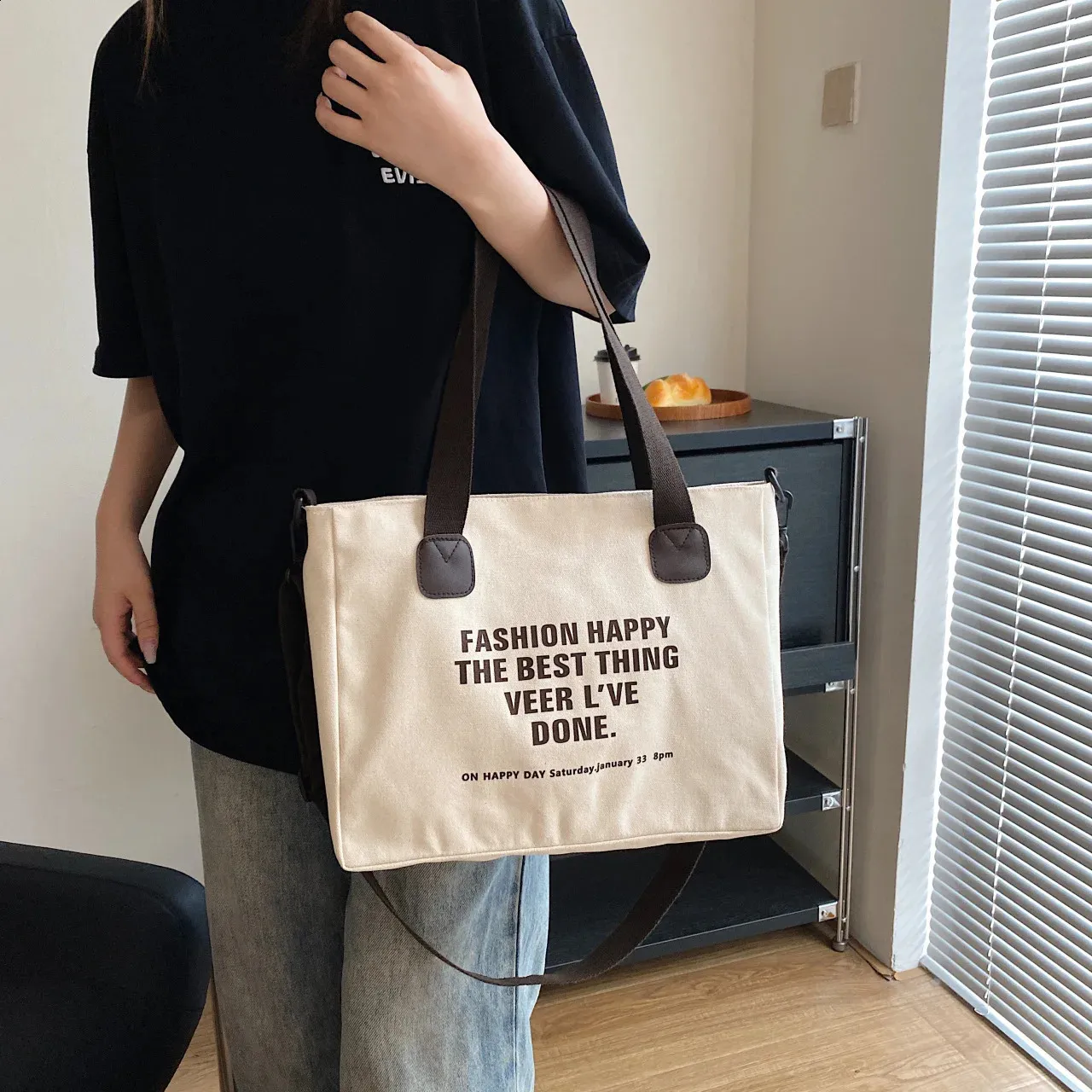 ラフスタイル BIGtotebag／canvas × canvas ラフスタイルBIGtotebag／denim × canvas