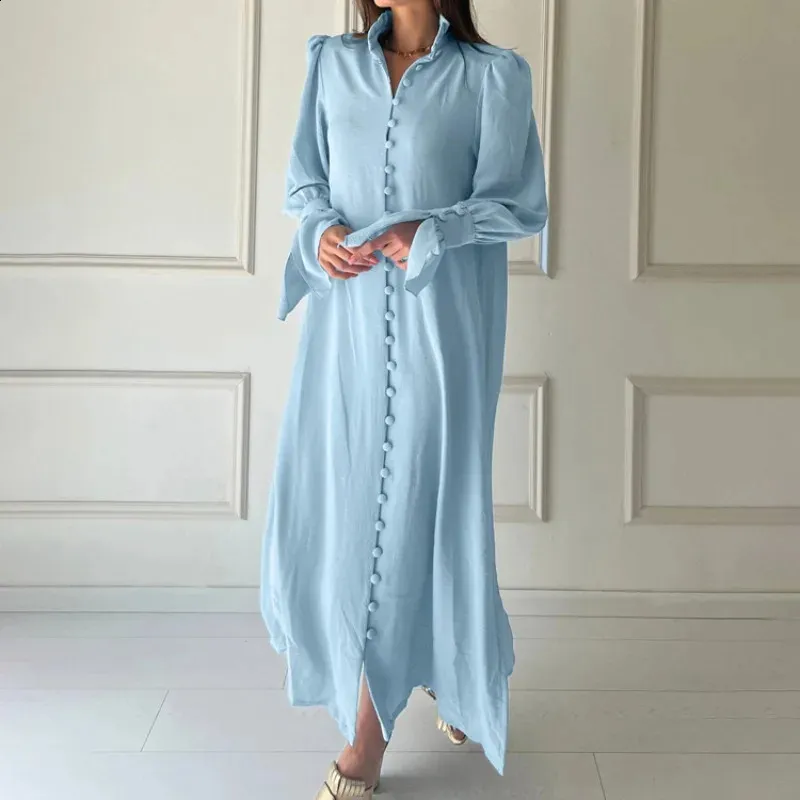 Spring Solid Women's High Waist French White belted shirt dress with Split Flare Sleeves and Button Cardigan Spring Solid Women's High Waist French White belted shirt dress with Split Flare Sleeves and Button Cardigan