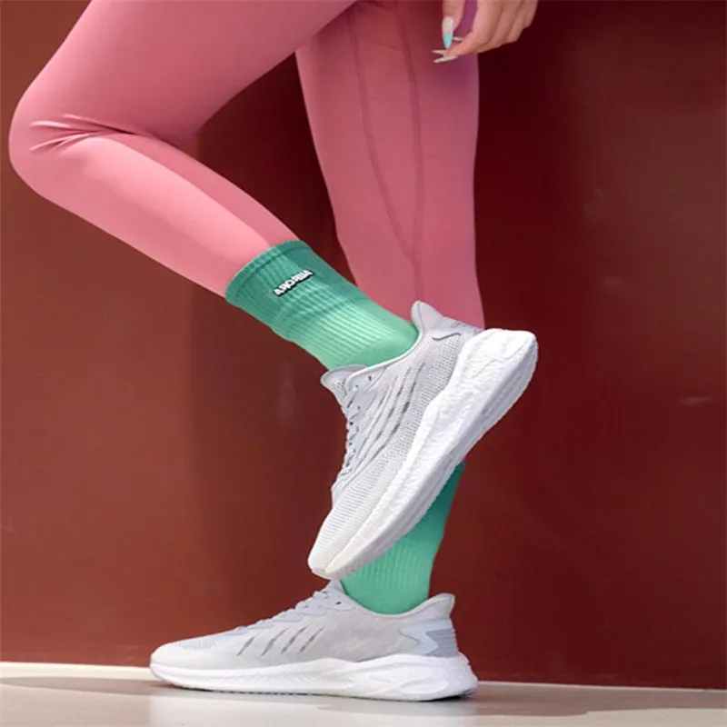 Stylish Pink and Gray Men\'s Running Shoes Frontwalk Unisex Running Shoe Lace Up Athletic Shoes Knit  main image 2