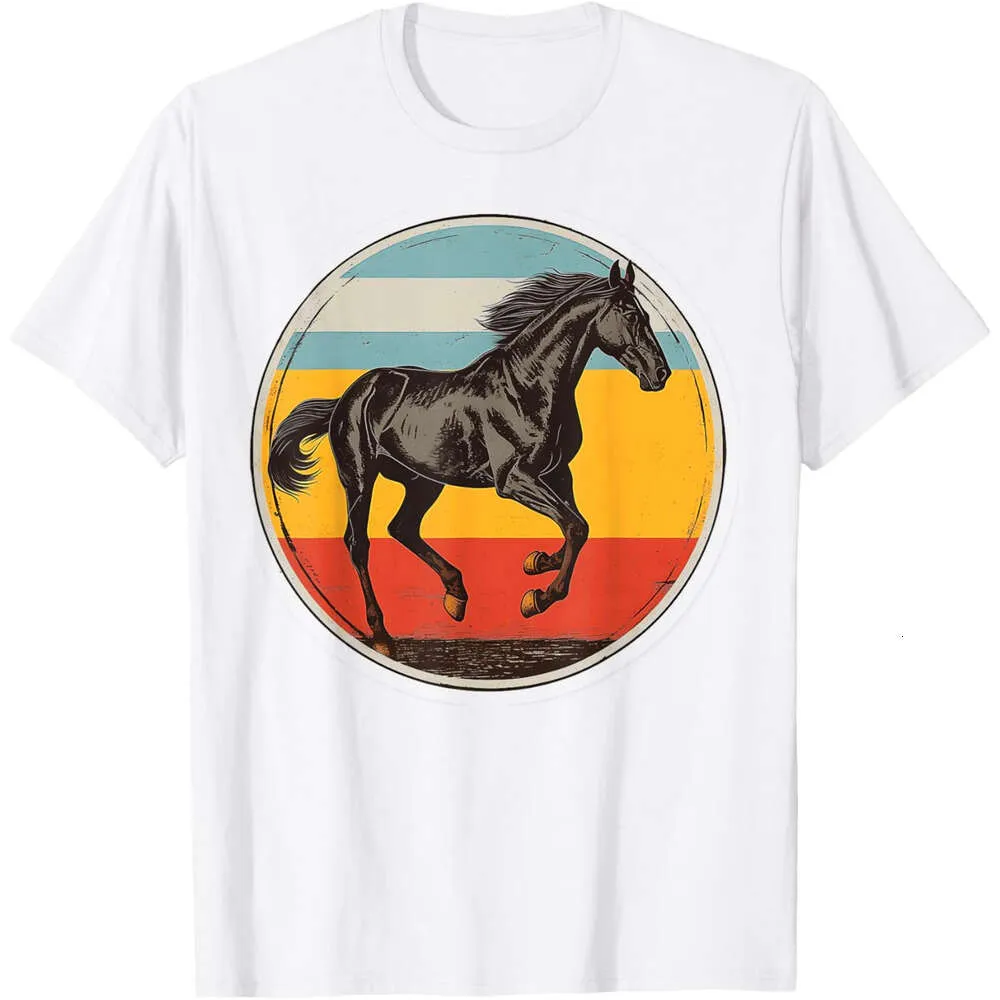 Wholesale Horse Lover T Shirts For Men Retro Sunset Equestrian