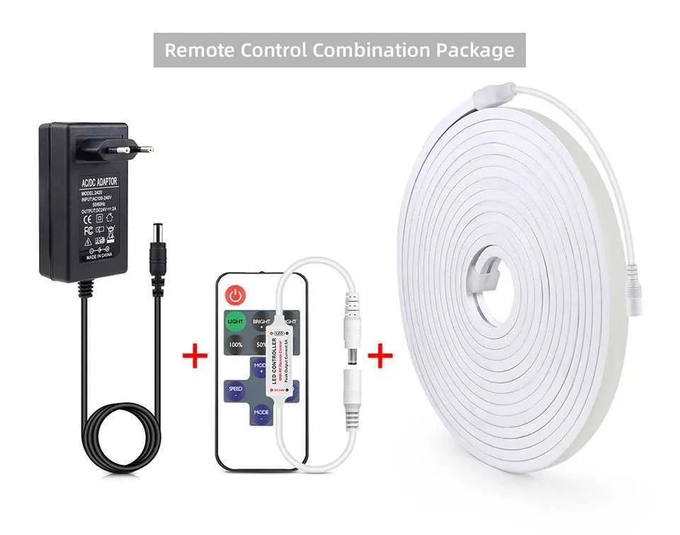 Dimmable LED Neon Rope Lights: Pure Silicone Tube, Remote Control, 5M ...