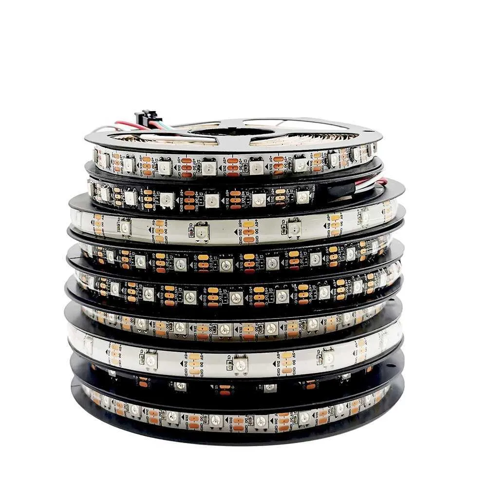 thumbnail image 2 of WS2812B Smart RGB LED Strip – Individually Addressable, Waterproof, 5M 60 LEDs/M With White PCB 2 of 11