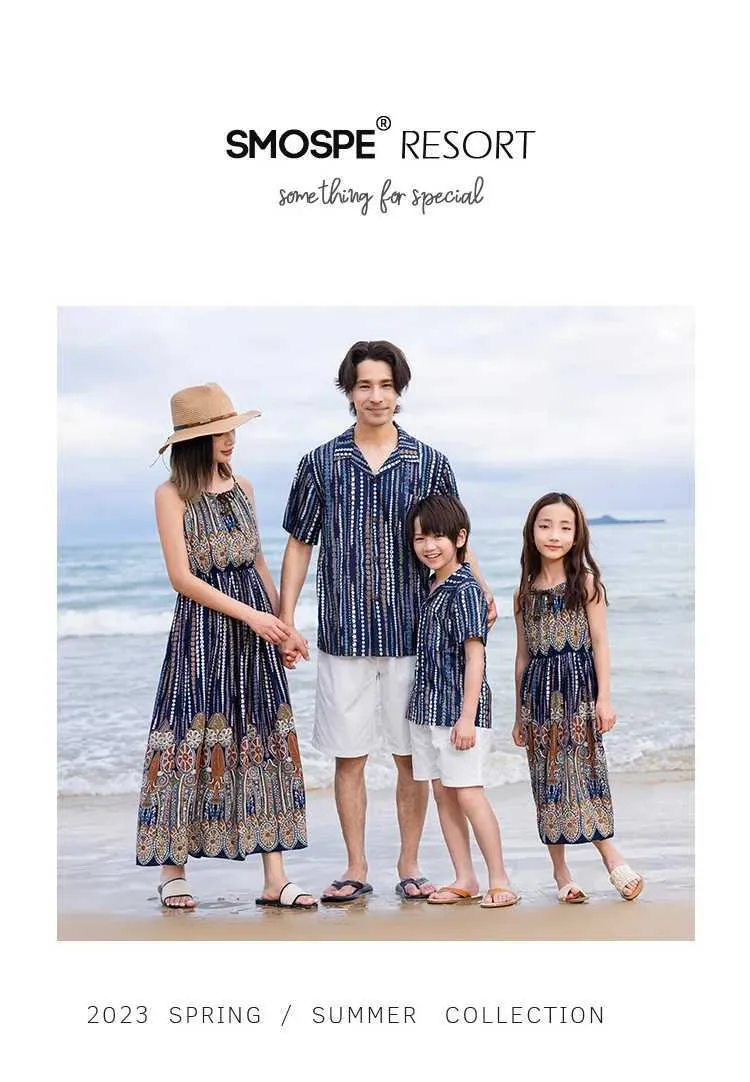 Family Matching Beachwear Set: Lightweight Summer Printed Dress And ...