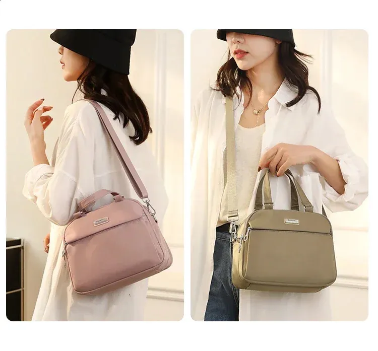 DHgate.com:Zippered Nylon Top Handle Shoulder Bag | Multi