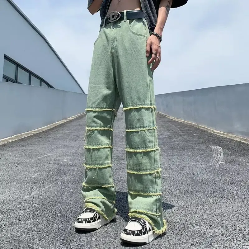 Y2K Grunge Jeans - Stacked Baggy Denim Pants for Men & Women