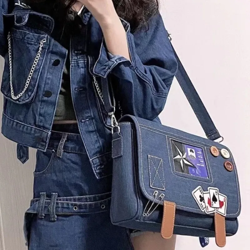 Kawaii Transparent Denim Denim Messenger Bag For Girls Y2K Aesthetic Chic All Match Underarm Bag Streetwear Fashion Handbag For Women 240816 From Annides 29.82 DHgate.Com