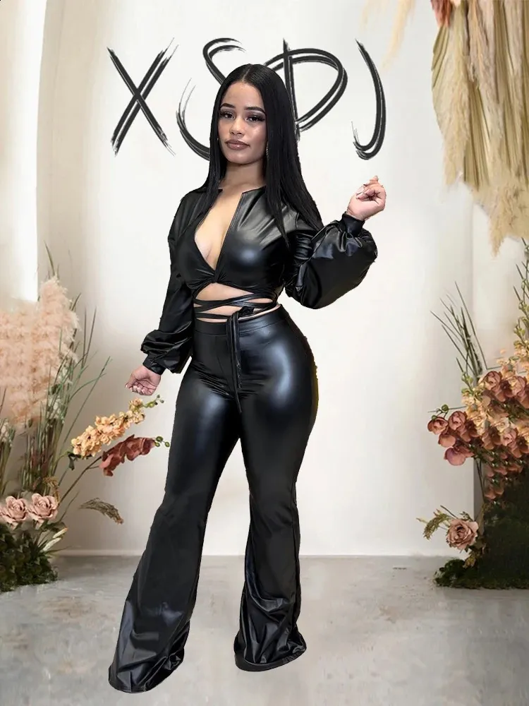 Winter Date Night Outfits With Faux Leather Pants Tops To Wear