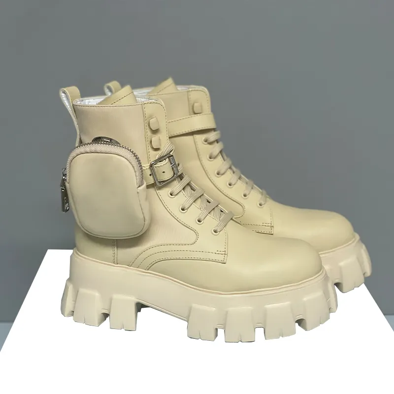 Stylish Unisex Platform Best Combat Boots With Detachable Leather 