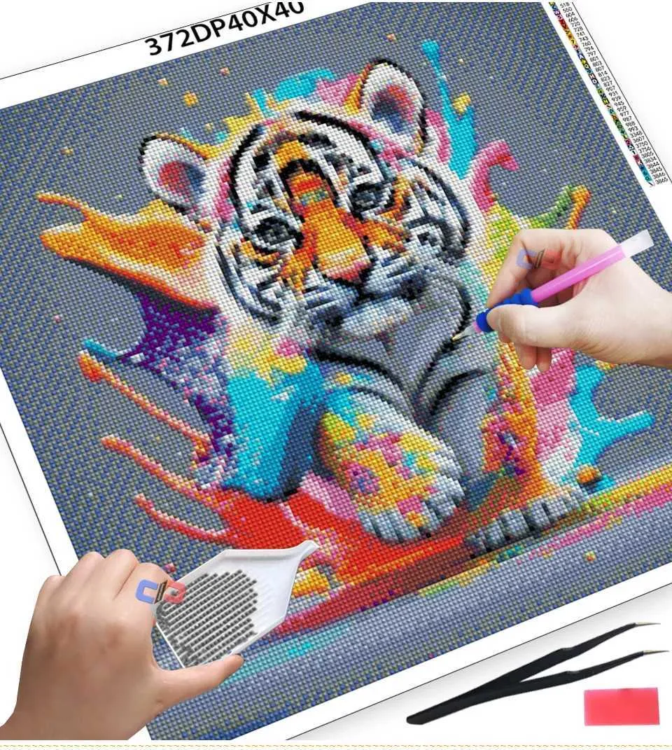 Diamond Painting 5D Kit – Uccellino Su Ramo – Tela 30x40cm Completa Di Diamanti Rotondi