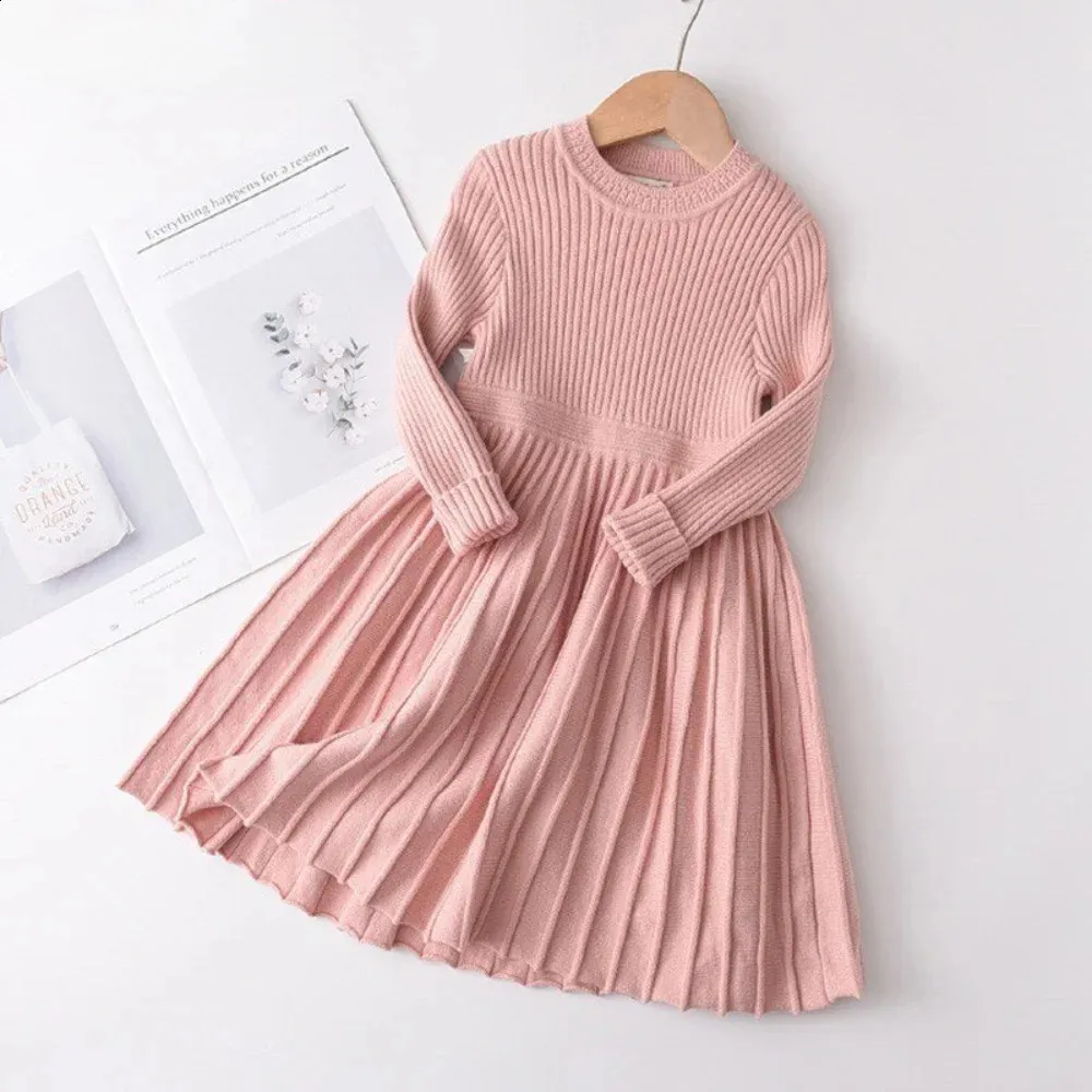 Junior Winter Dresses: Girls' Long Sleeve Knit Dress - Comfortable, Solid  Color, Perfect for Autumn & Winter, Sizes 2-6