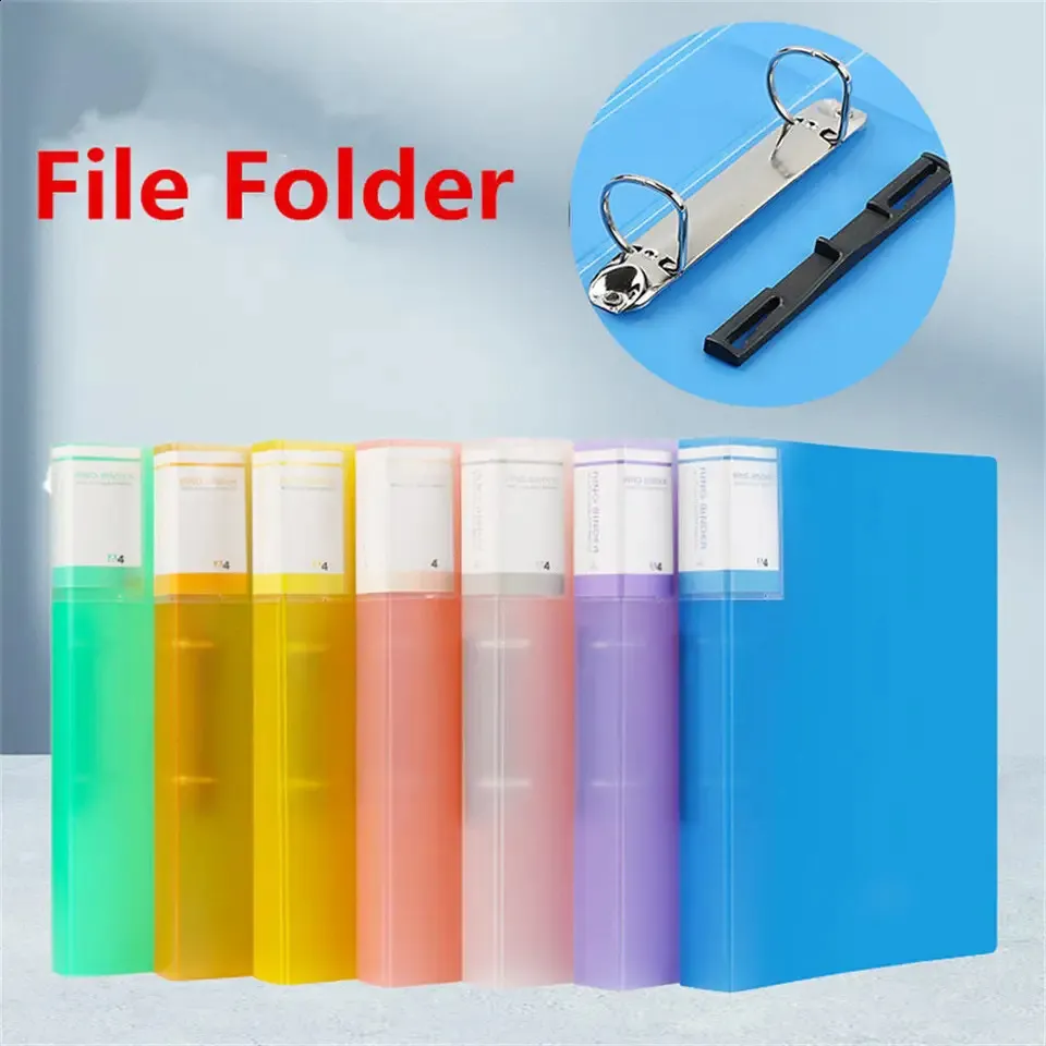Colorful Transparent A4 Folder 2 Hole Binder File From
