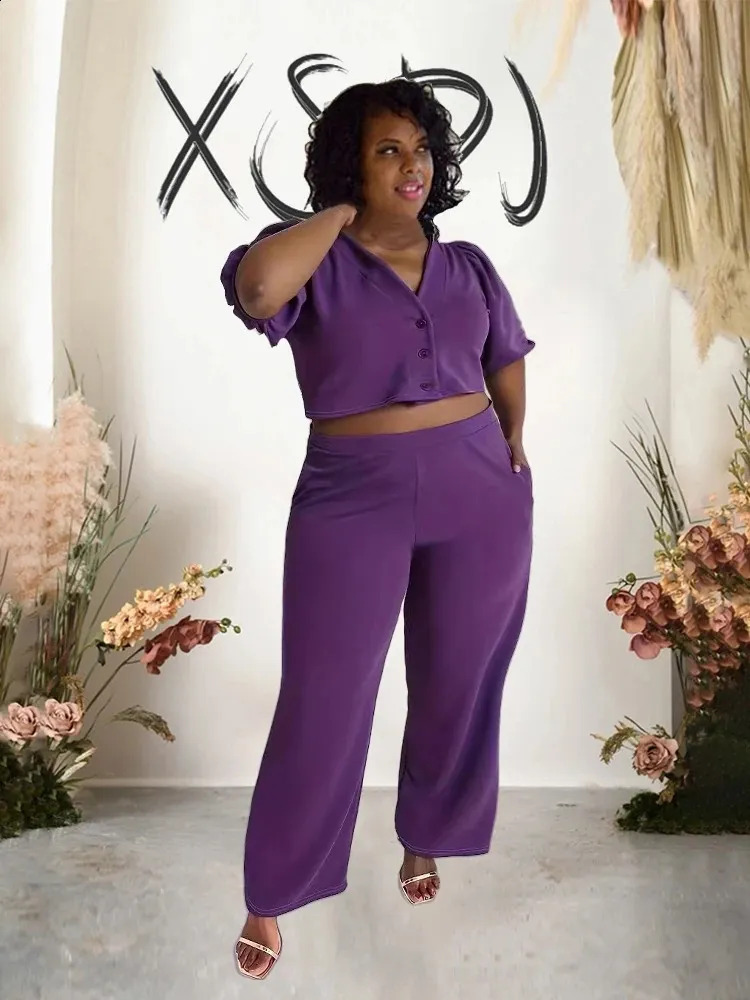 Lounge Sets Women's Plus Size Lounge Pants Purple Linen Pant