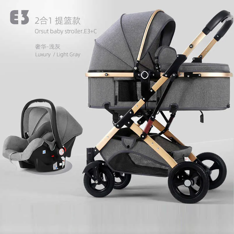 Newborn Baby Stroller: Sit, Lie, Fold High Landscape, Two-Way