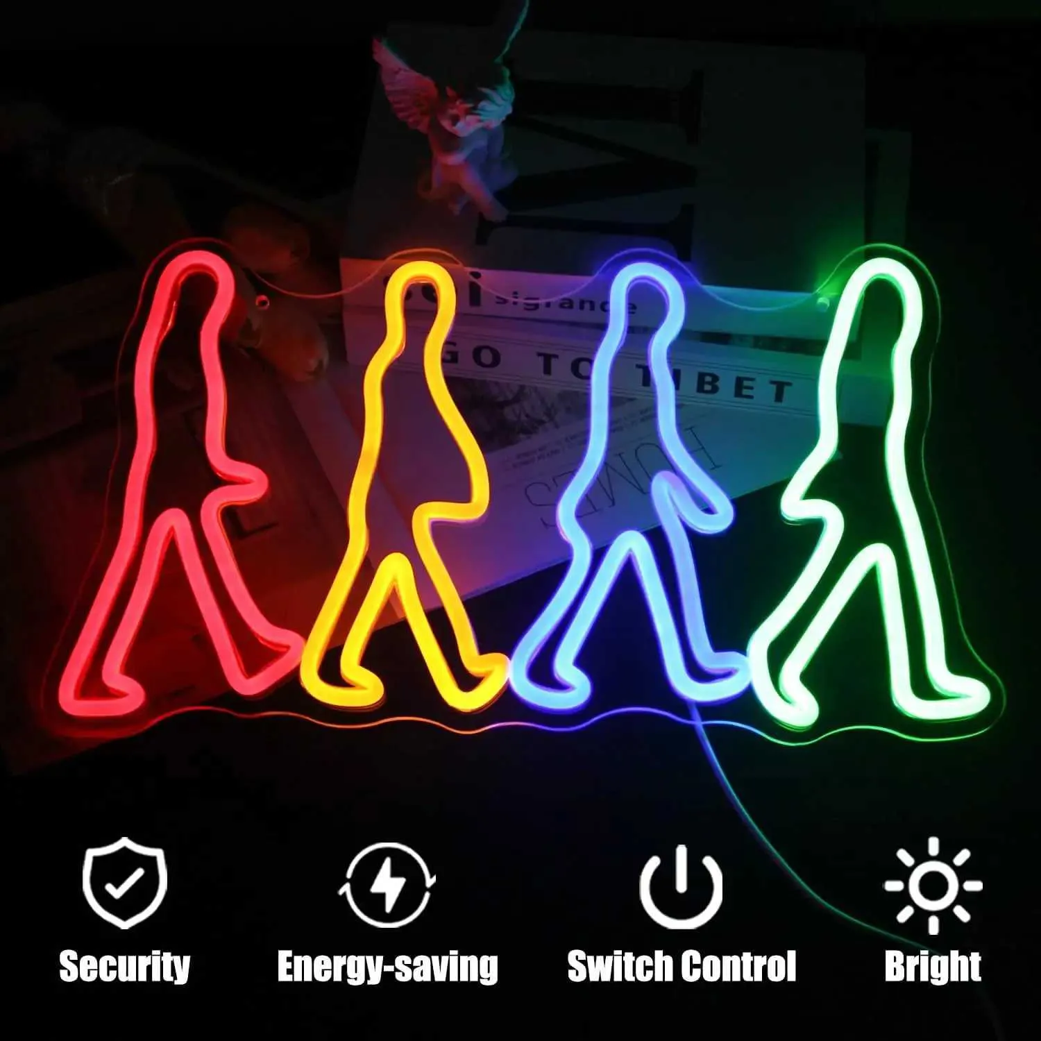 Beatles Neon Sign: Iconic Decor for Music Rooms & Beatles Fans