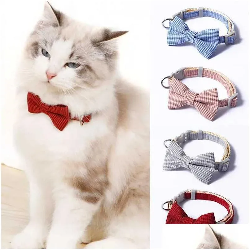 Plaid Print Pet Bow Tie Collar Plaid Print Pet Bow Tie Collar