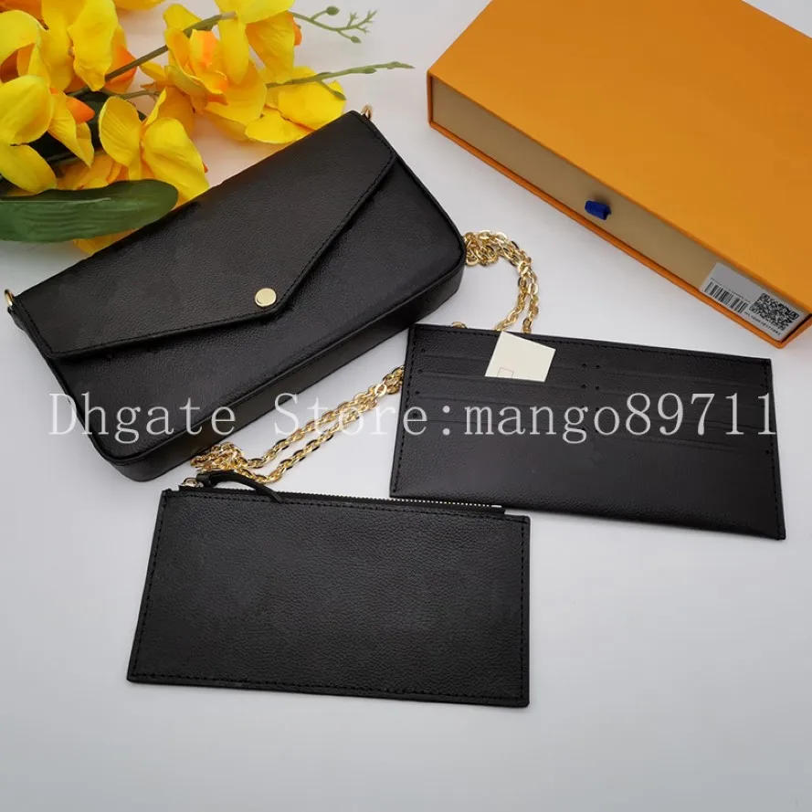 Woman Purse Bag Handbag Purses Original Box Date Code Fashion Card Wallets Phone Bags ShoulderBags 259a