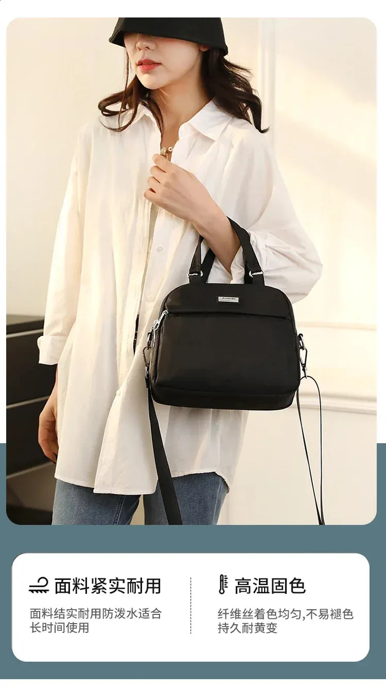 DHgate.com:Zippered Nylon Top Handle Shoulder Bag | Multi