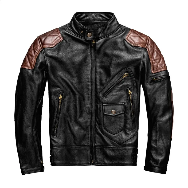 Natural Leather Denim Motorcycle Jacket For Men Protective Industrial Products Jacket In Sizes S 2XL 240816 From Domainstore 139.67 DHgate.Com