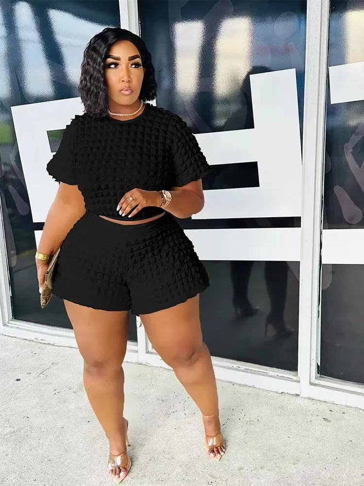 Chic and Elegant Summer 2-Piece women's shorts Set - Casual Outfit in Plus Size - Wholesale Drop 240823