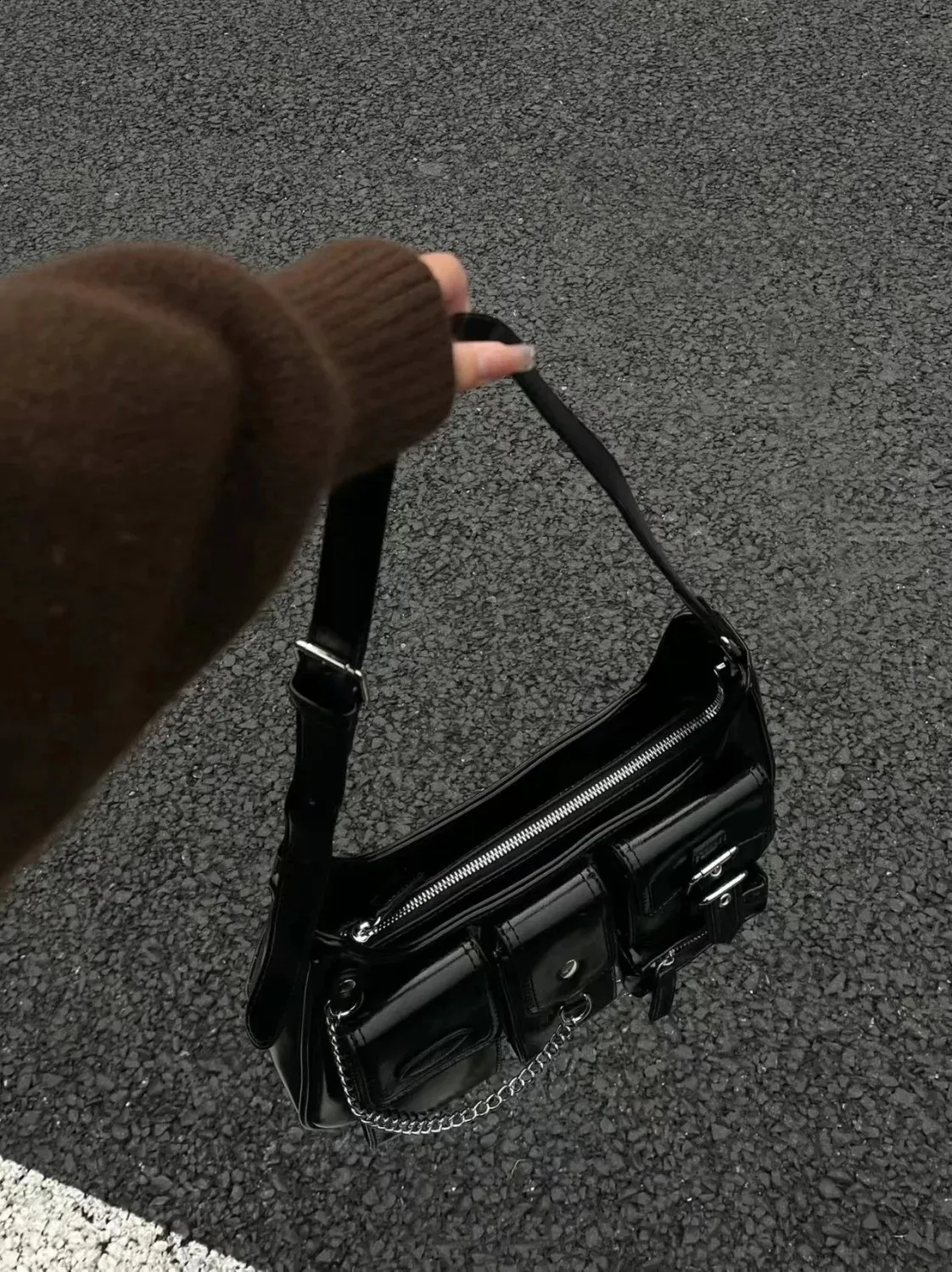 Harajuku Y2K Crossbody Bag for Women - Punk Style PU Leather
