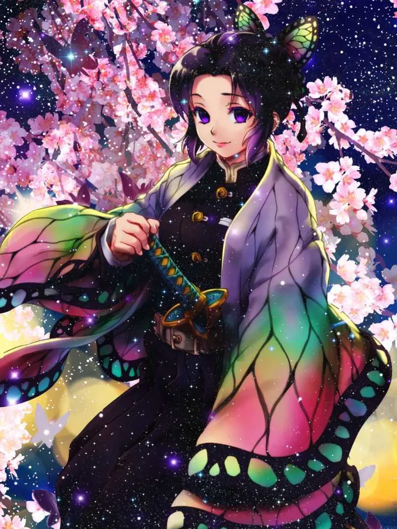 OLFTR DIY Poster Demon Slayer Diamond Painting Enfant,5D Tableau Perle Diamant,Peinture Numero Diamant Adulte,Broderie Diamant Kit Complet Décoration à la Maison Salon 30x40CM