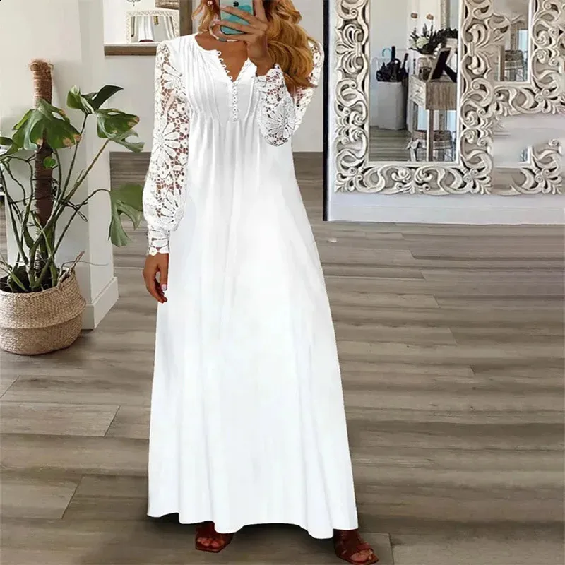 Elegant Spring/Summer Lace Printed Long Sleeve Dress for Women