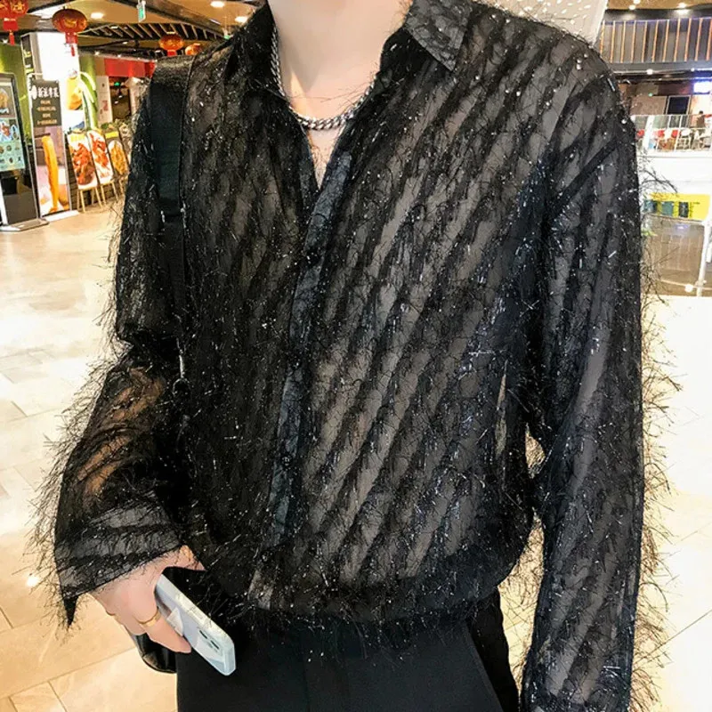 Korean Autumn Vintage Lace Dress Shirt Men Long Sleeve Casual Thin Acetate Shirt from Dhgate Men's Casual Shirts - price 68.23 Korean Autumn Vintage Lace Dress Shirt Men Long Sleeve Casual Thin Acetate Shirt from Dhgate Men's Casual Shirts - price 68.23
