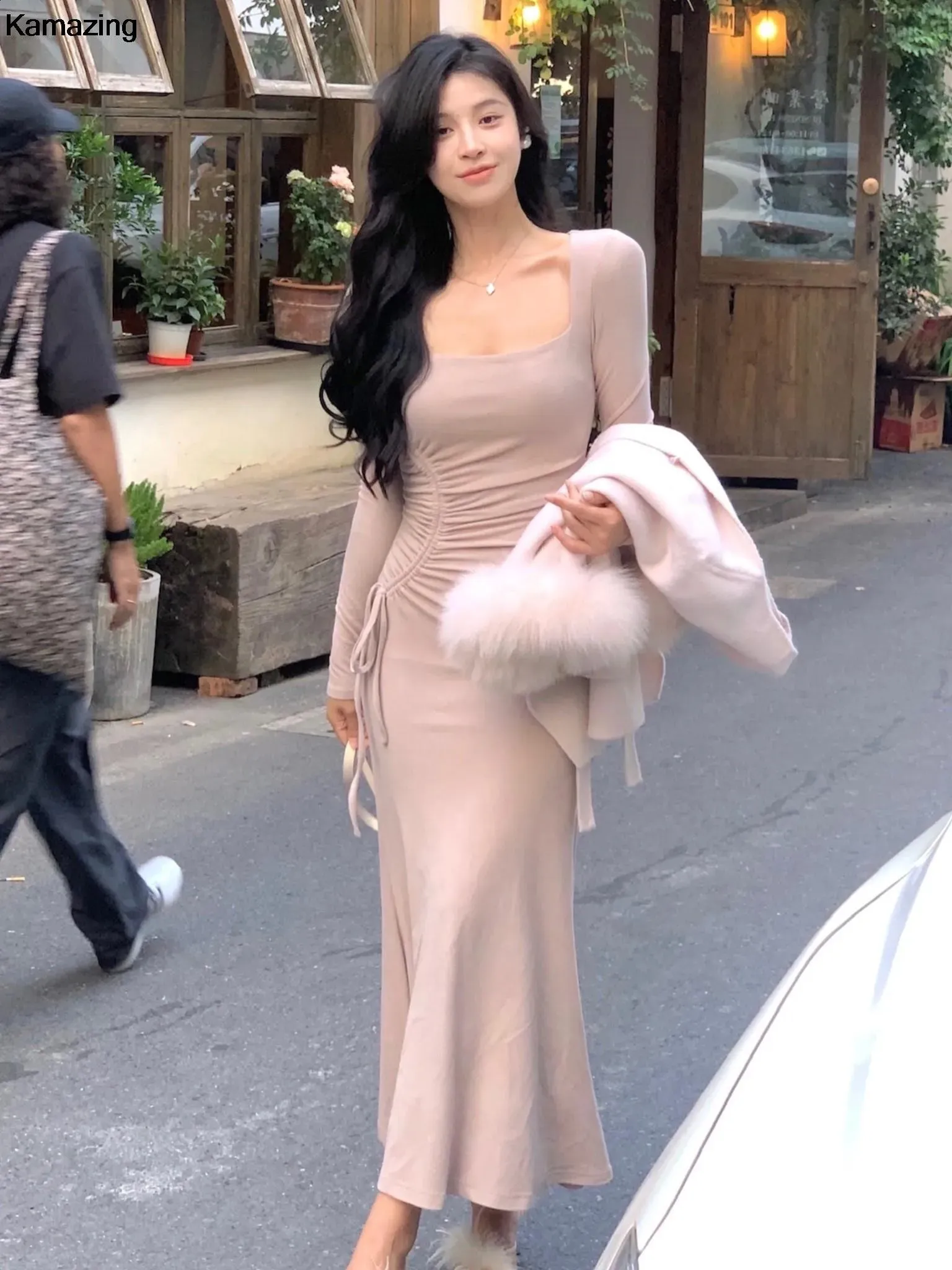 Elegant Bodycon Drawstring dress for Women - Perfect for Weddings, Parties, and Fashion - Korean Style Corset Y2K Robe - Style 240816