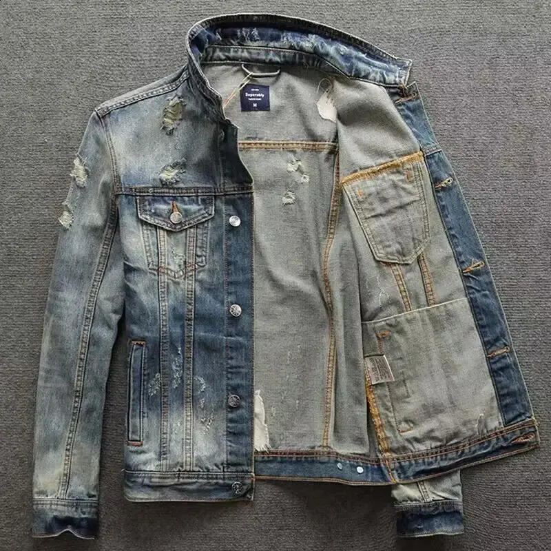 Superdry Hooded Ripped Denim Jacket – Slim Fit Casual Streetwear For ...