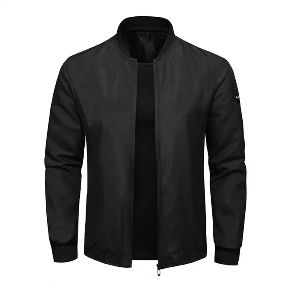 Men Springt Jacket Mens Spring Jacket: Lightweight Stand Collar Cardigan with Zipper ...