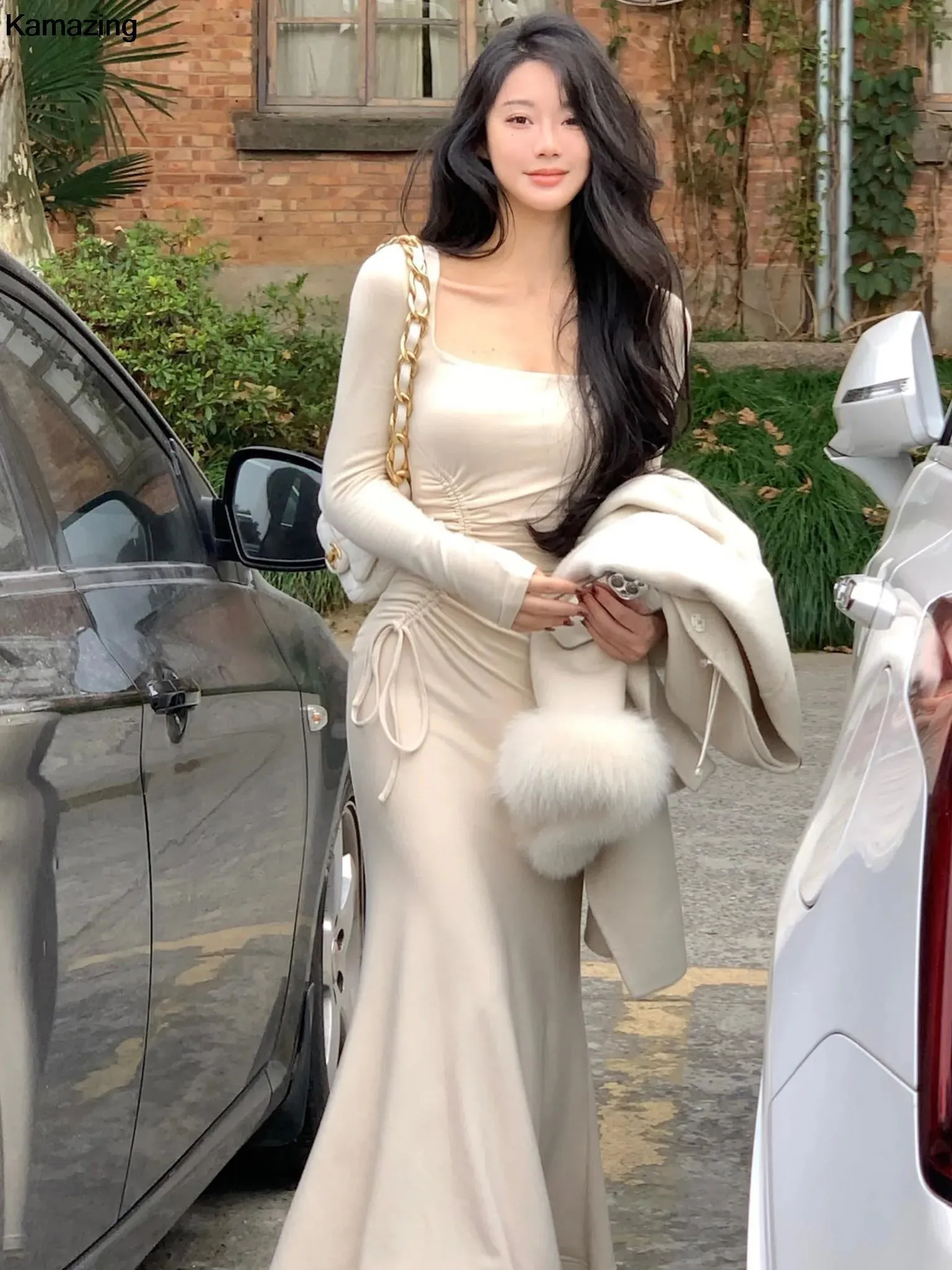Elegant Bodycon Drawstring dress for Women - Perfect for Weddings, Parties, and Fashion - Korean Style Corset Y2K Robe - Style 240816
