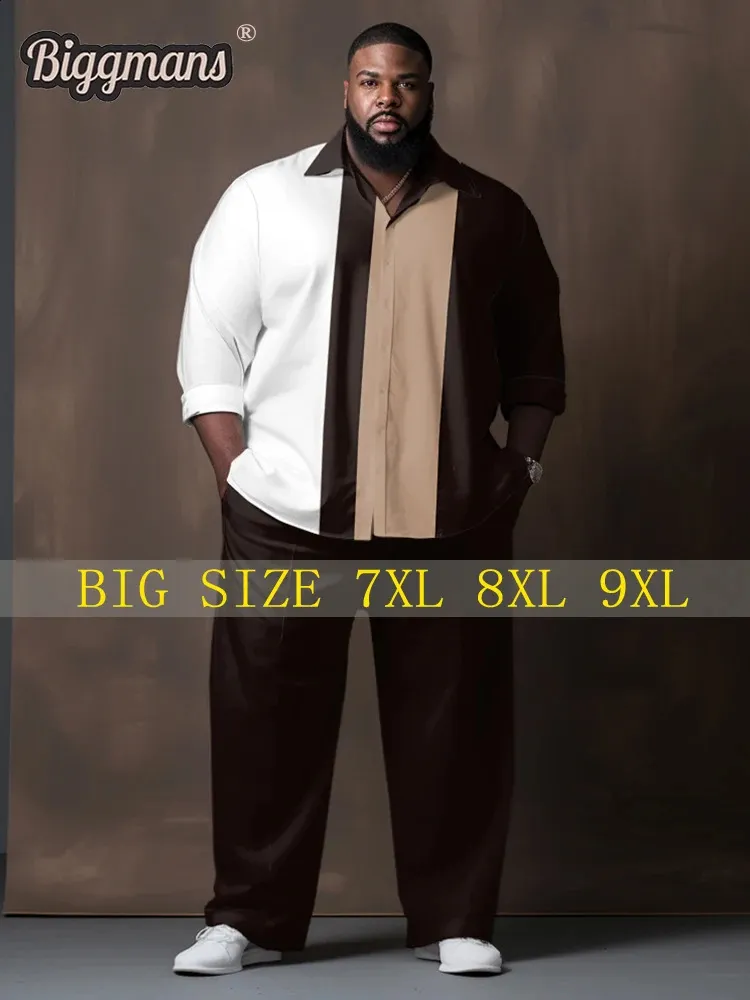 Biggmans 9XL Oversized Long Sleeve Shirt With Letter... From Maxcoco,  $77.61