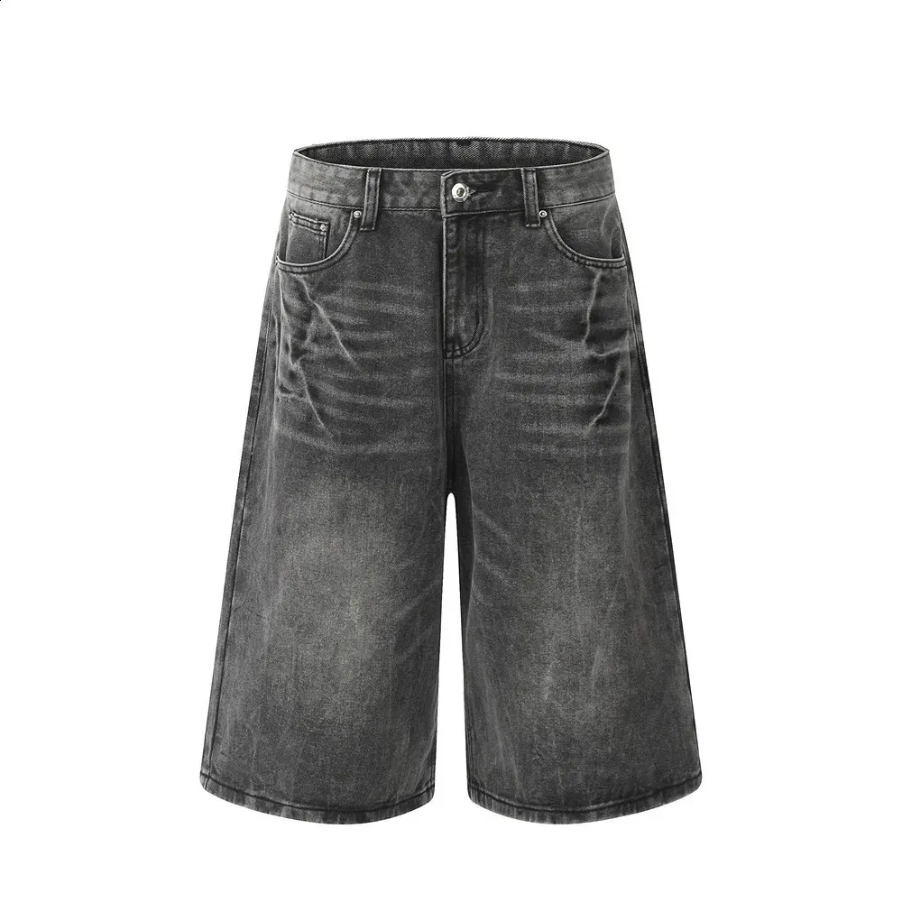 【KOOLOSET】Lightning Wishing Bermuda Denim Y2K Lightning Cropped Denim Shorts | Calf Length Distressed