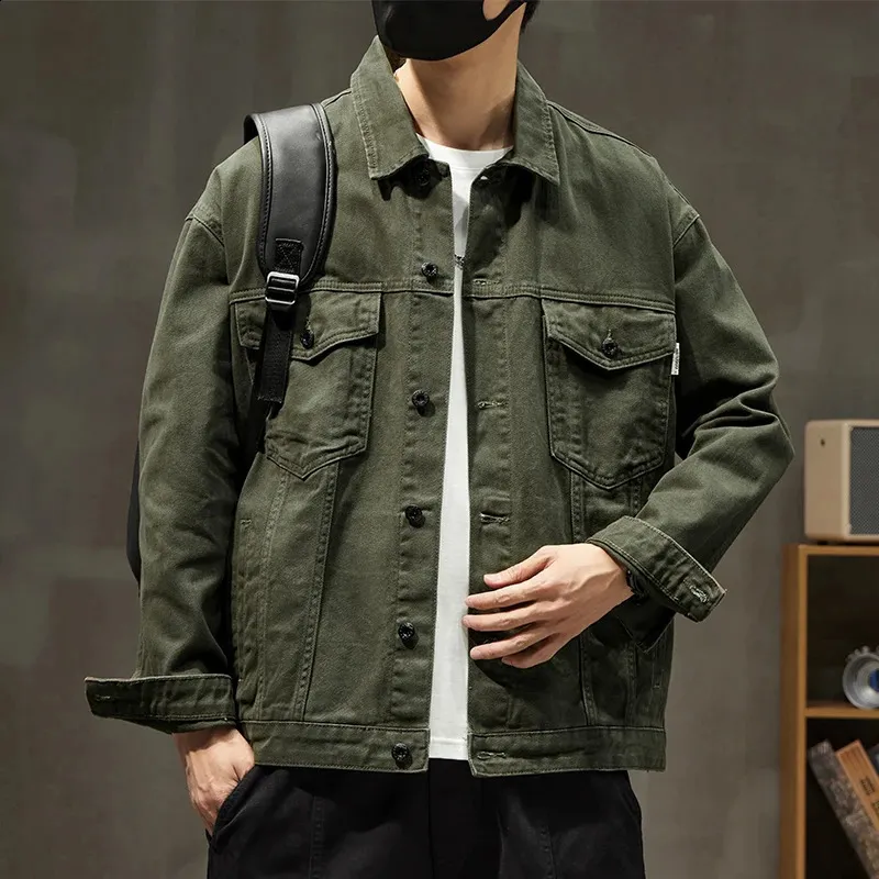 トップ Japanese Style All-Matching denim jean jacket for Men - Fall Clothing