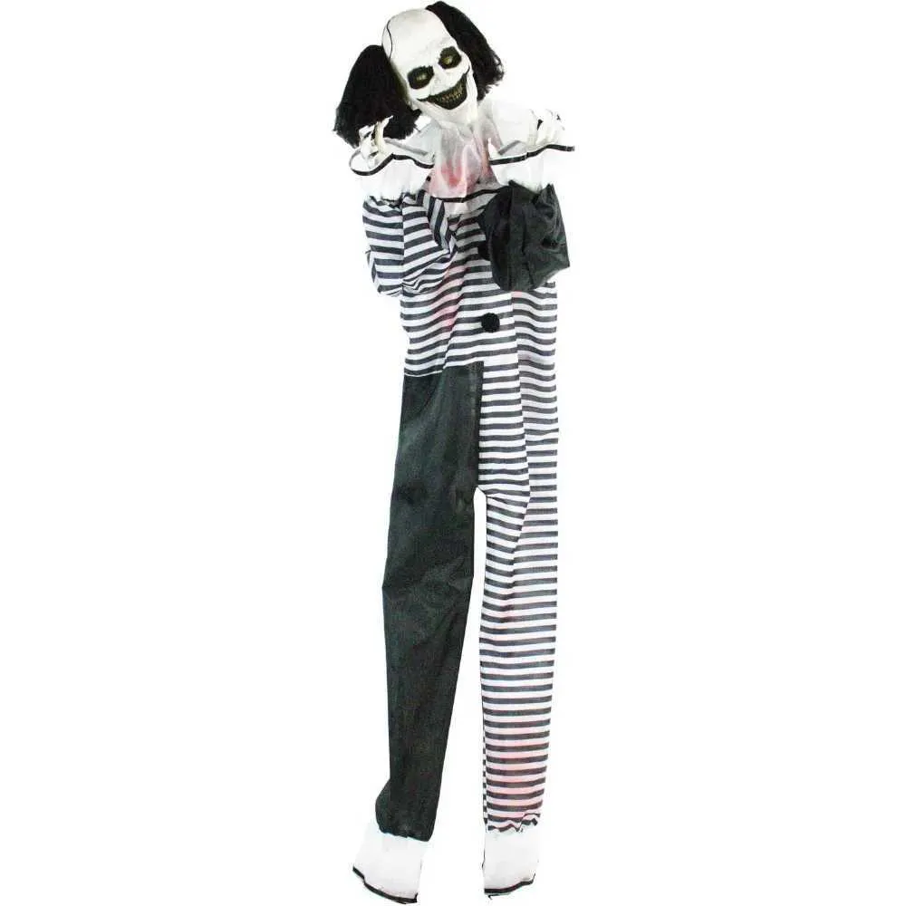 JOYIN 63" Animatronic Standing Clown Halloween Decoration - Light-Up Eyes, Moving Arms & Head, Sound & Light Activated - View #6