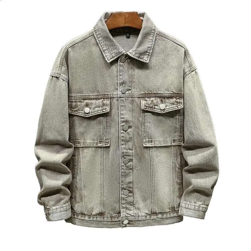 Retro Washed Denim Jacket: Mens Street Style, Casual