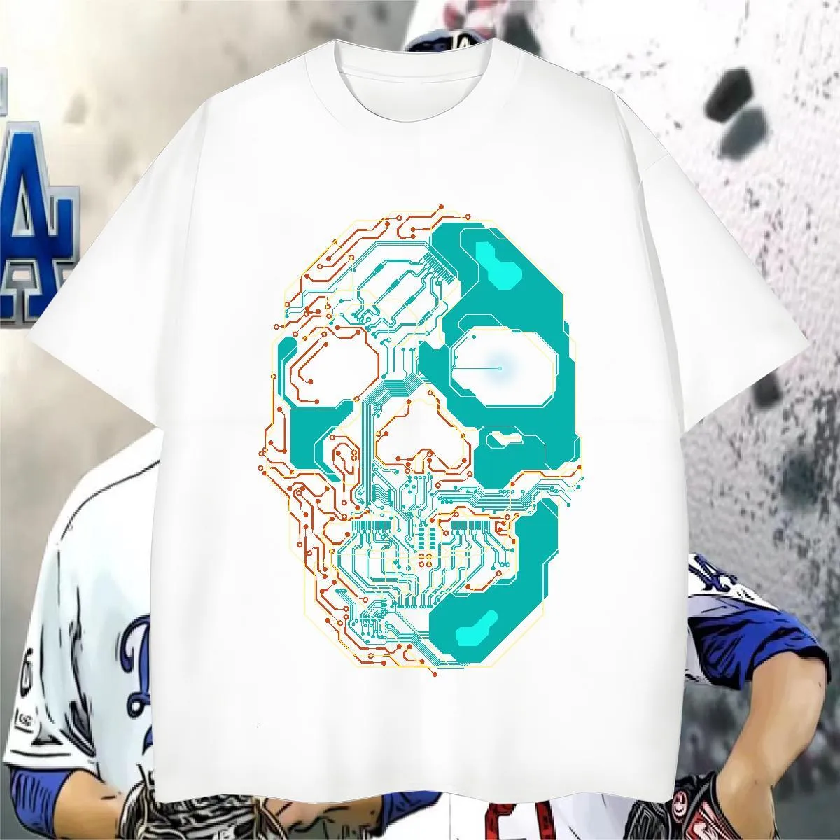 【HYDROGEN】 M's Skull Graphic S/S T-Shirt ★ Semi Comfort DHgate.com:Premium Cotton Skull Print Tee - Oversized Fit