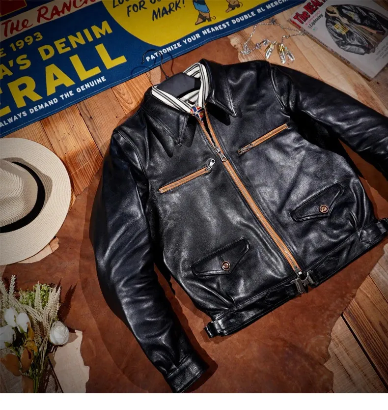 ジャケット・アウター archive FUGA genuine leather JKT biker Men's biker leather jacket hooded motorcycle genuine faux