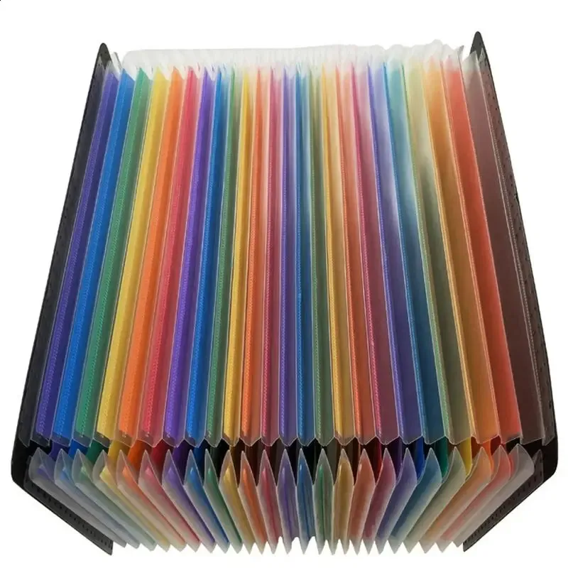 Slayershop Expanding File Folder 24 Pockets Portable Accordion A4 File Organizer Multicolor Expanding Wallets Large Capacity Multicolour Stand Plastic Business Filing Box -