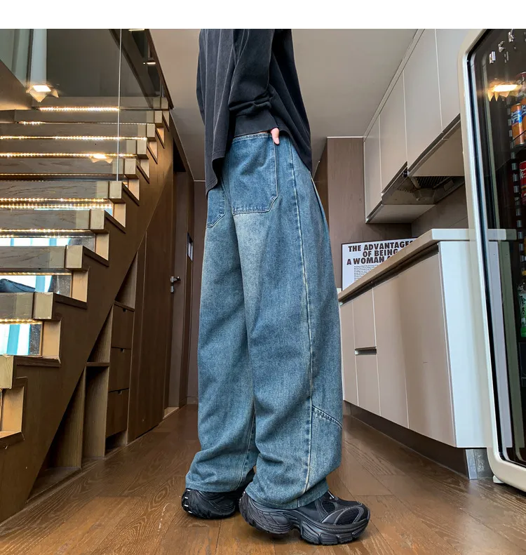 DHgate.com:Trend Jeans: Premium Elastic Waist Straight Leg